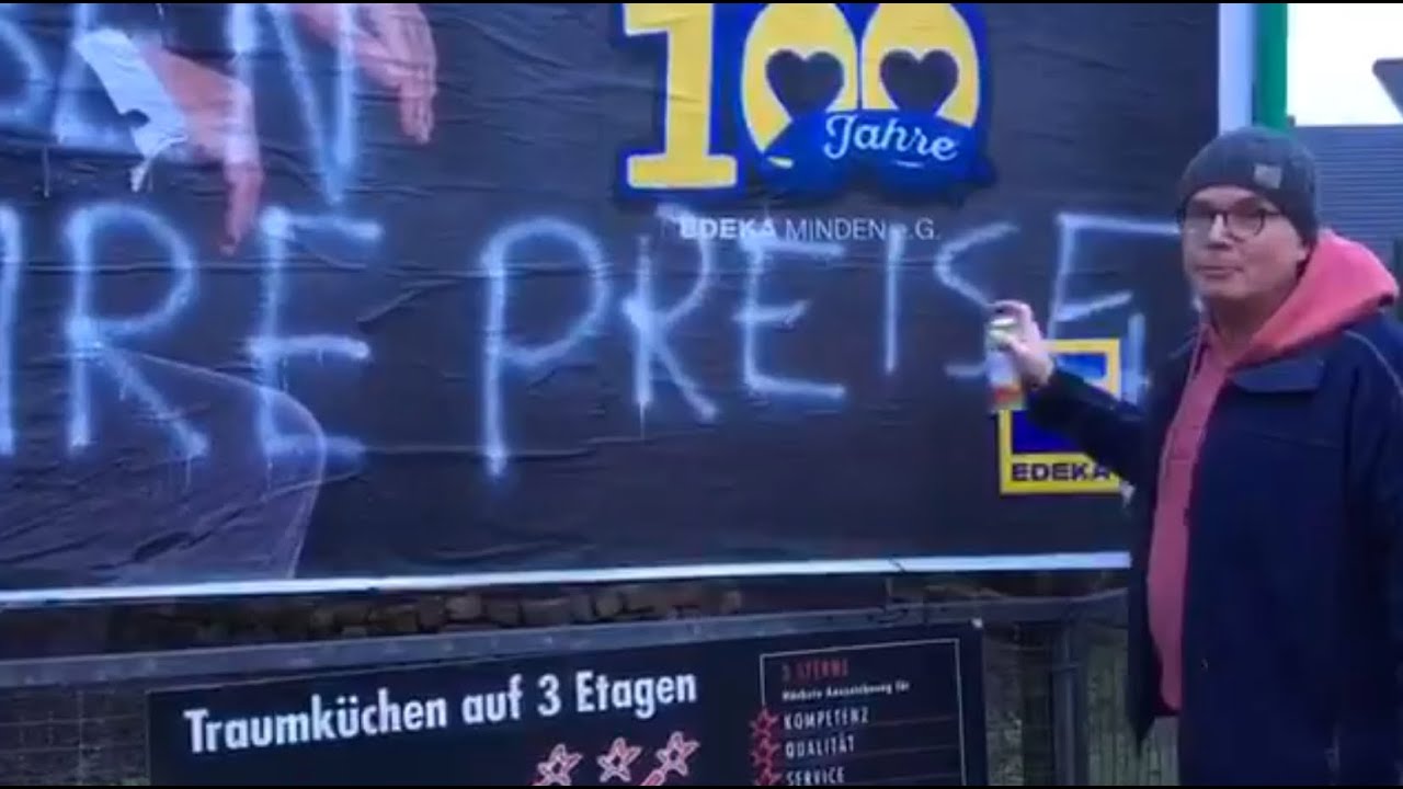 Pastor protestiert mit Graffiti gegen Edeka-Werbung