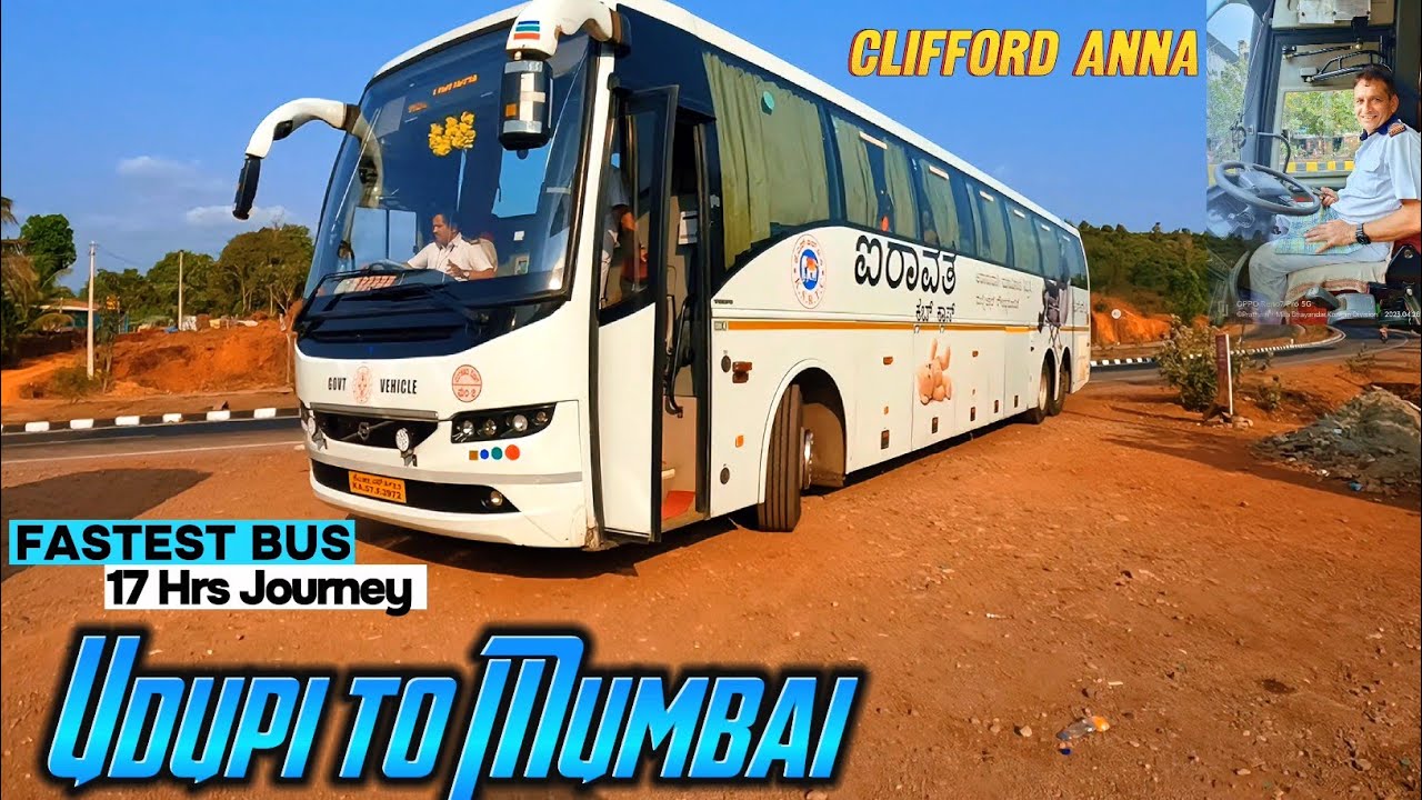 Udupi to Mumbai by KSRTC Airavat Volvo B11R | Full Bus Journey | Fastest Bus🔥