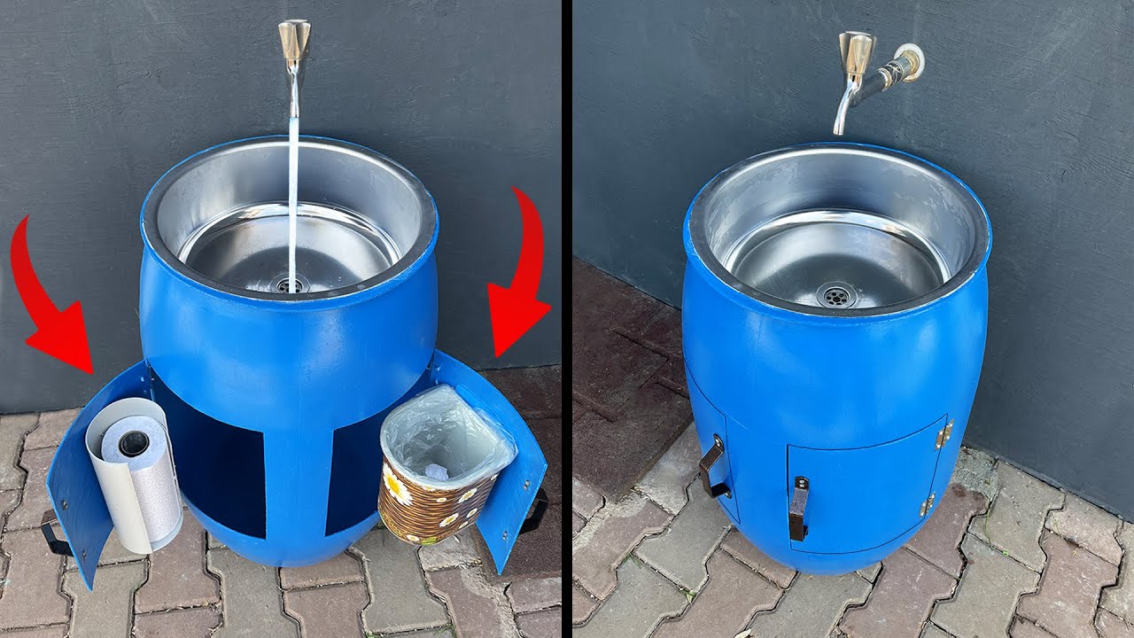Sıradışı Fikir | Eski Bidondan Bahçe Lavabosu Yapımı