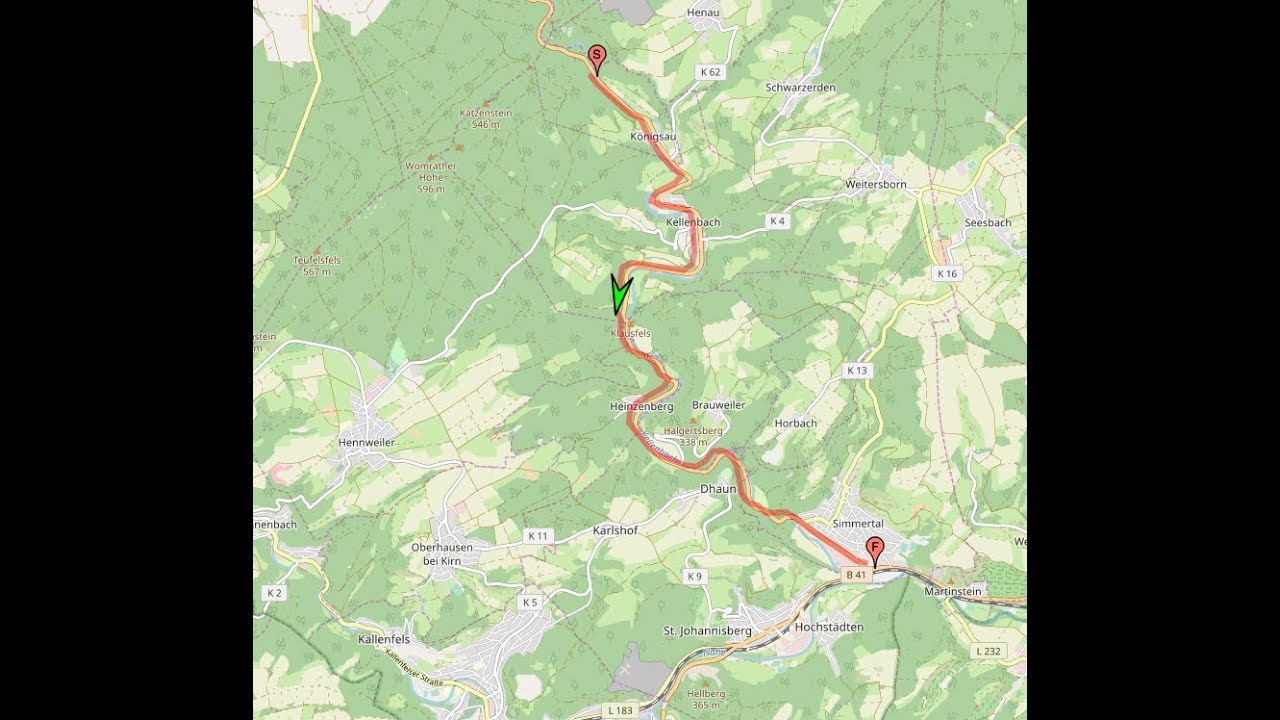 Autofahrt im Hunsrück/KH:  Königsau ---:--- Simmertal