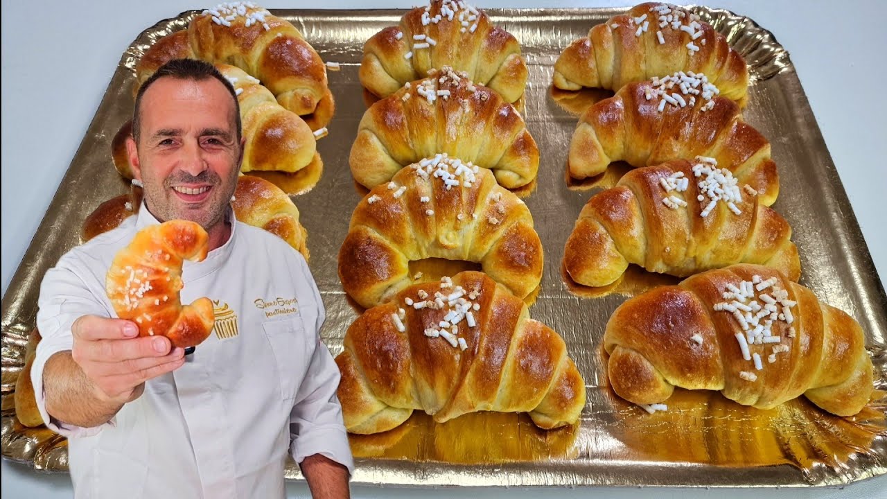 🥐FAVOLOSI CORNETTI DI PASTA BRIOCHES SENZA PIEGHE MORBIDISSIMI-Ricetta facilissima per farli in casa