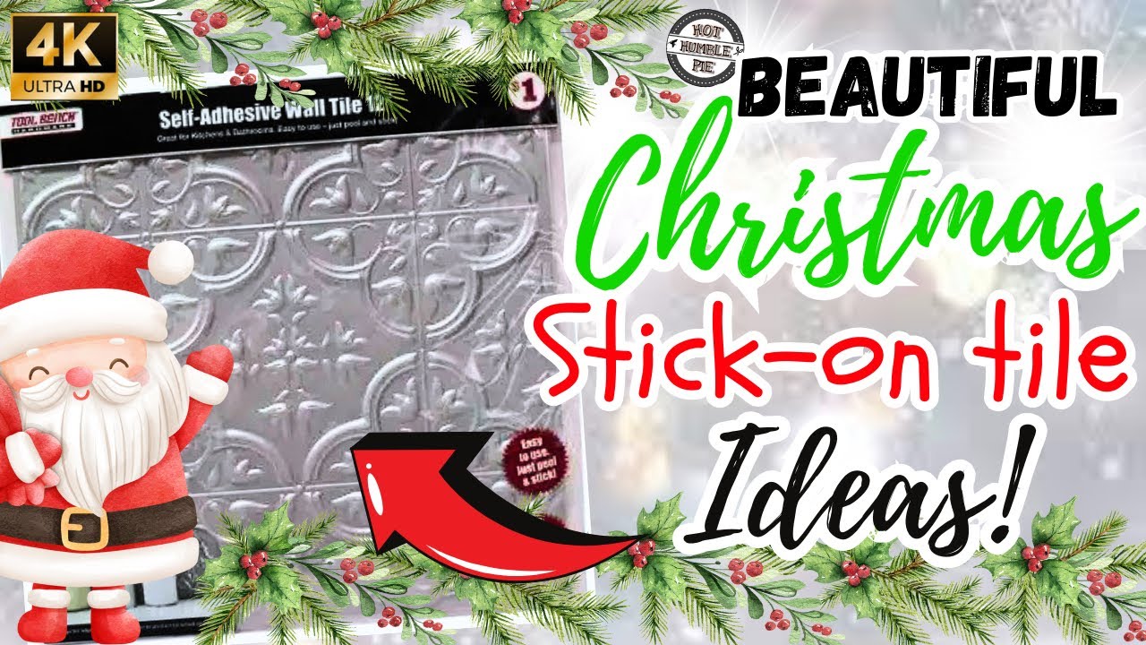 Go wow with these Dollar Tree Christmas Crafts using stick on tiles!