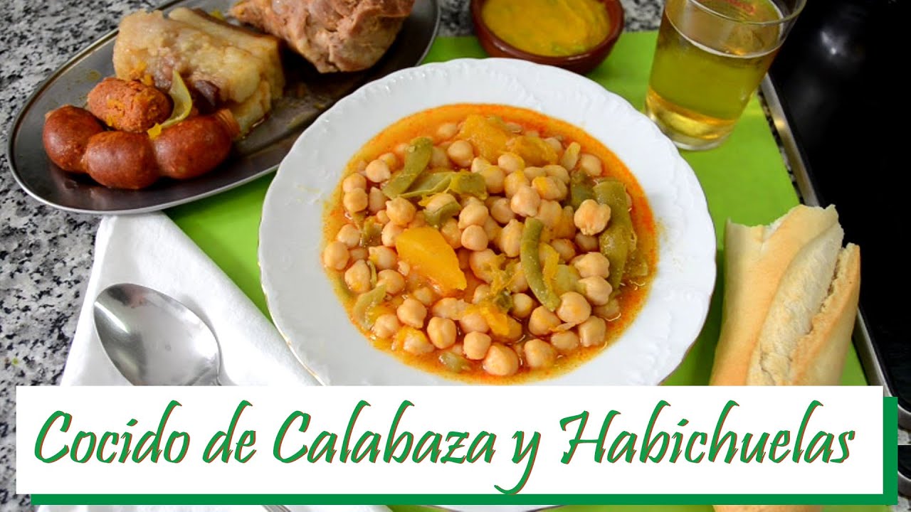 Cocido de calabaza y habichuelas. Las Recetas del Hortelano