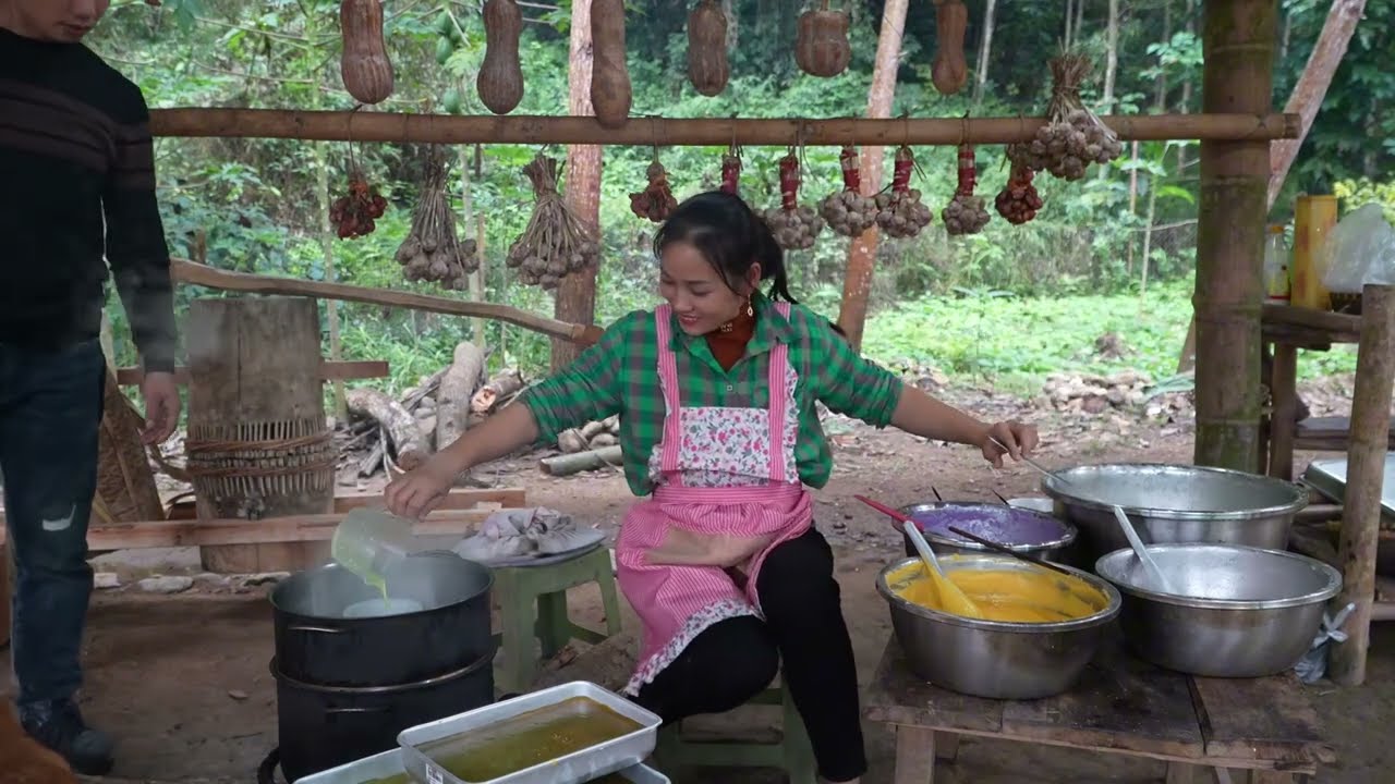 How To Make Steamed Layer Cake & Pig Skin Cake to Sell at Market with Small Family