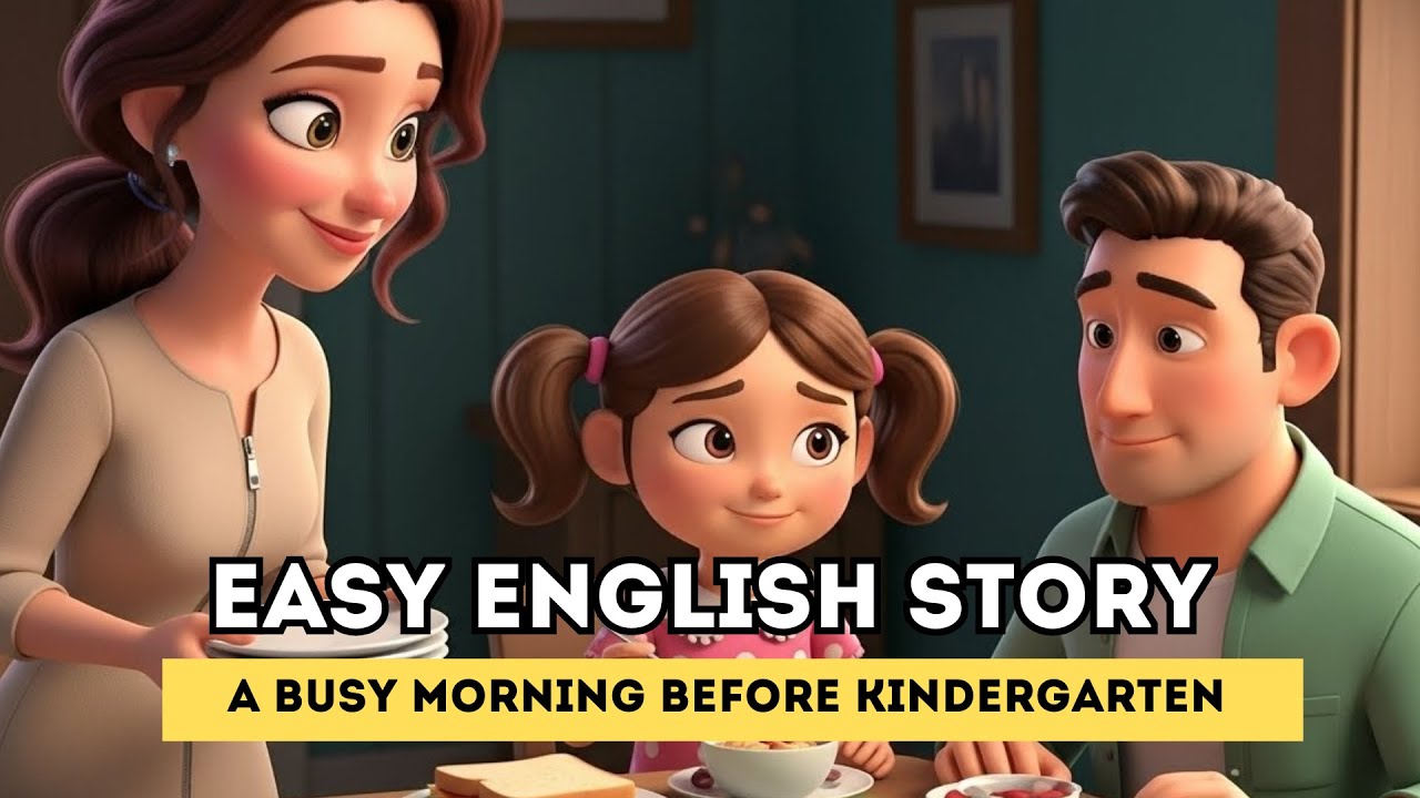A Busy Morning Before Kindergarten | Easy English Listening Story | A2 Level