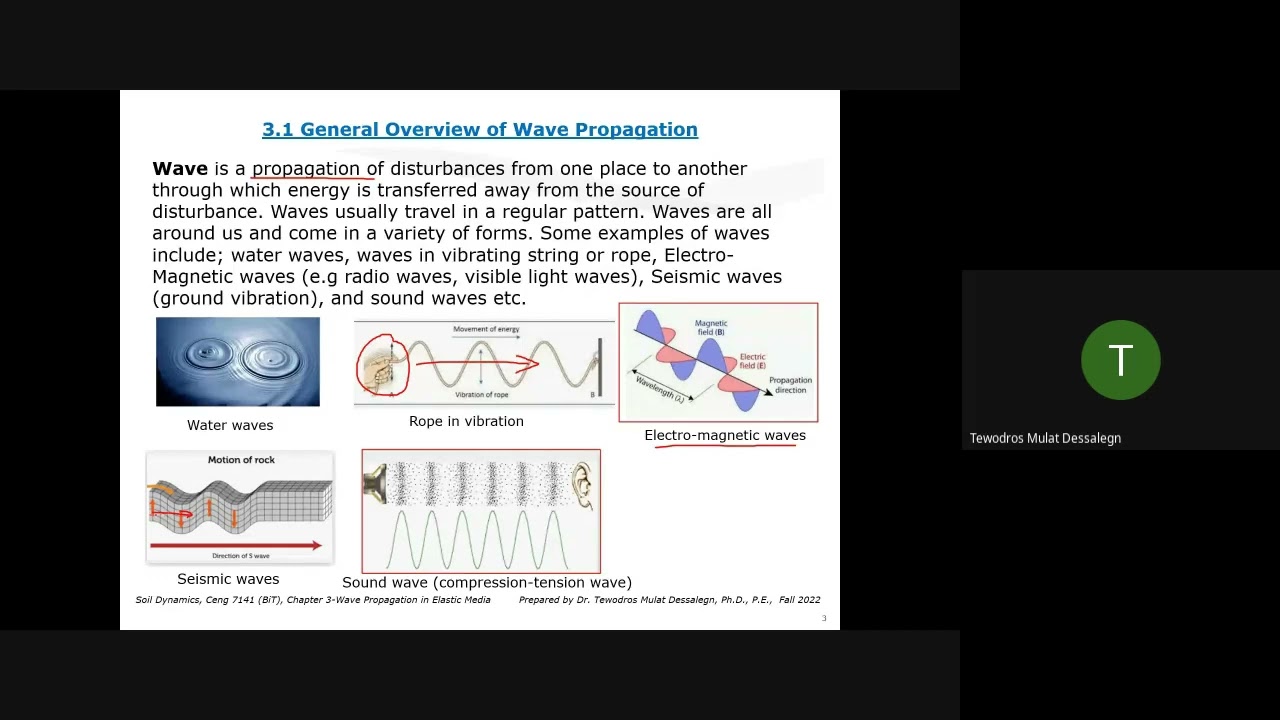 9 - Soil Dynamics - Chapter 3 - Wave Propagation in Elastic Media - Part 1 of 3