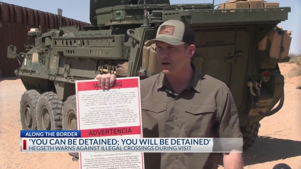 Hegseth warns against illegal crossings during Southern border visit