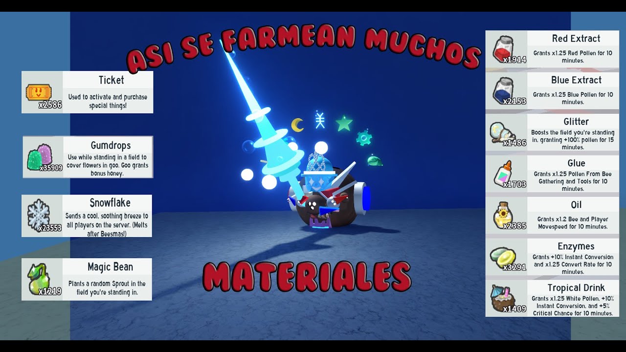 Consejos para Obtener Miles de materiales en 🎁 Bee Swarm Simulator