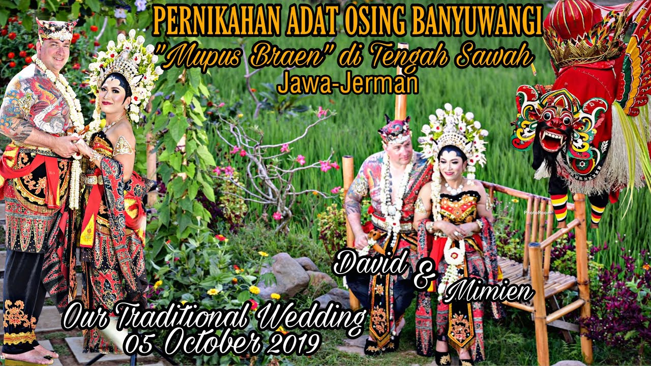 JAWA-JERMAN ❤️ MENIKAH ADAT OSING BANYUWANGI || WEDDING OUTDOOR KAMI di PERSAWAHAN
