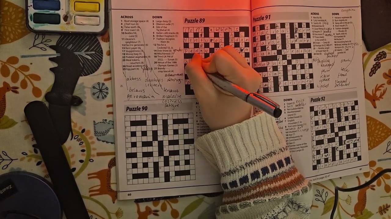 2 tingly relaxing whispered crosswords ASMR