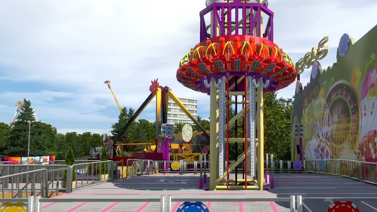 Kirmes Simulation Freefall  Vegas Tower in Herbstmesse Basel