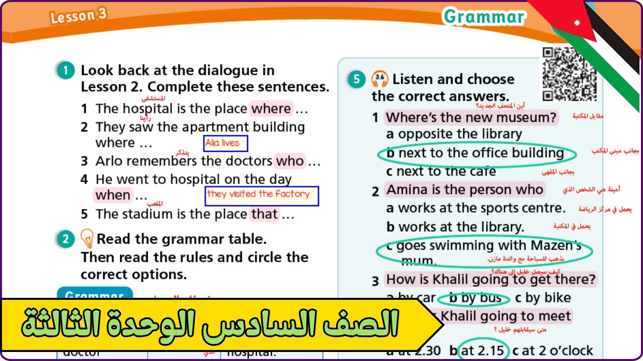سادس إنجليزي |ضمائر الوصل | صفحة 35 | الوحدة الثالثة الفصل الأول المنهاج الأردني الجديد