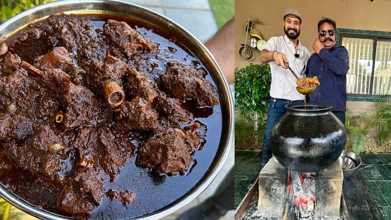 मिट्टी की बड़ी मटकी में चूल्हे पर बना SINDHI TEEVAN Udaipur का HANDI MUTTON | udaipur food tour