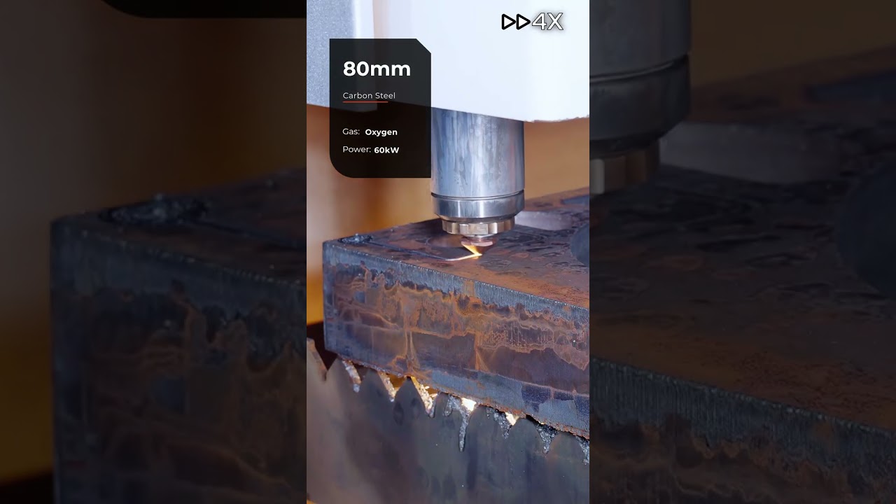 60000W laser cutting 80mm carbon steel (Oxygen)
