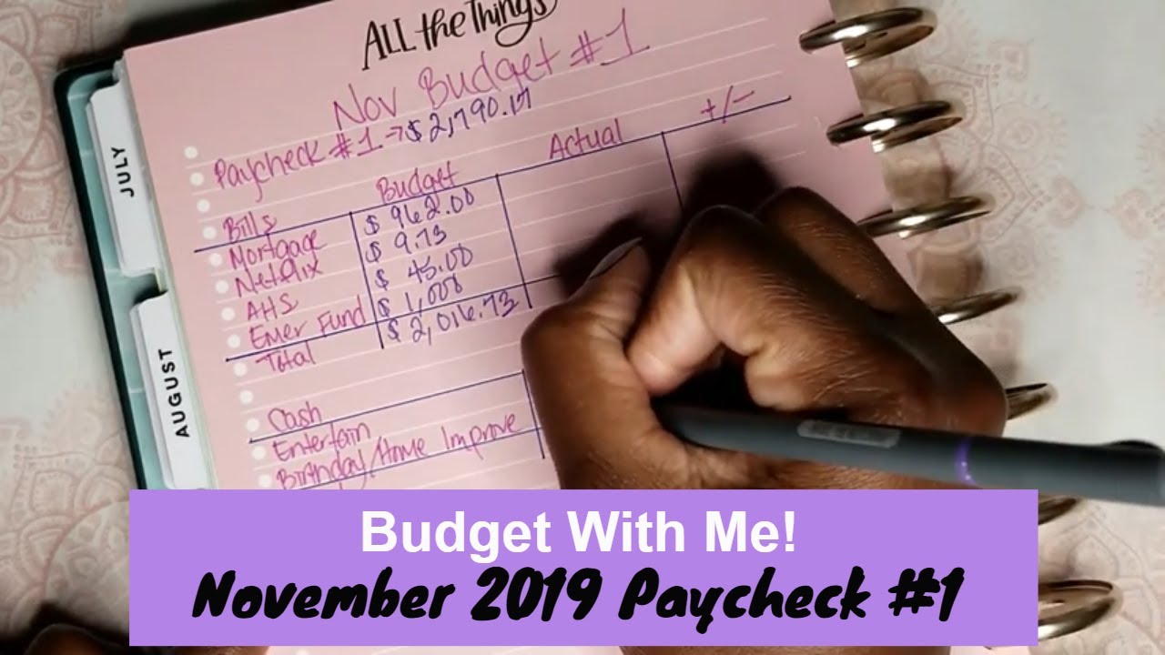 Budget With Me! | November 2019 Paycheck #1 | Debt Free Journey | Zero Based Budget