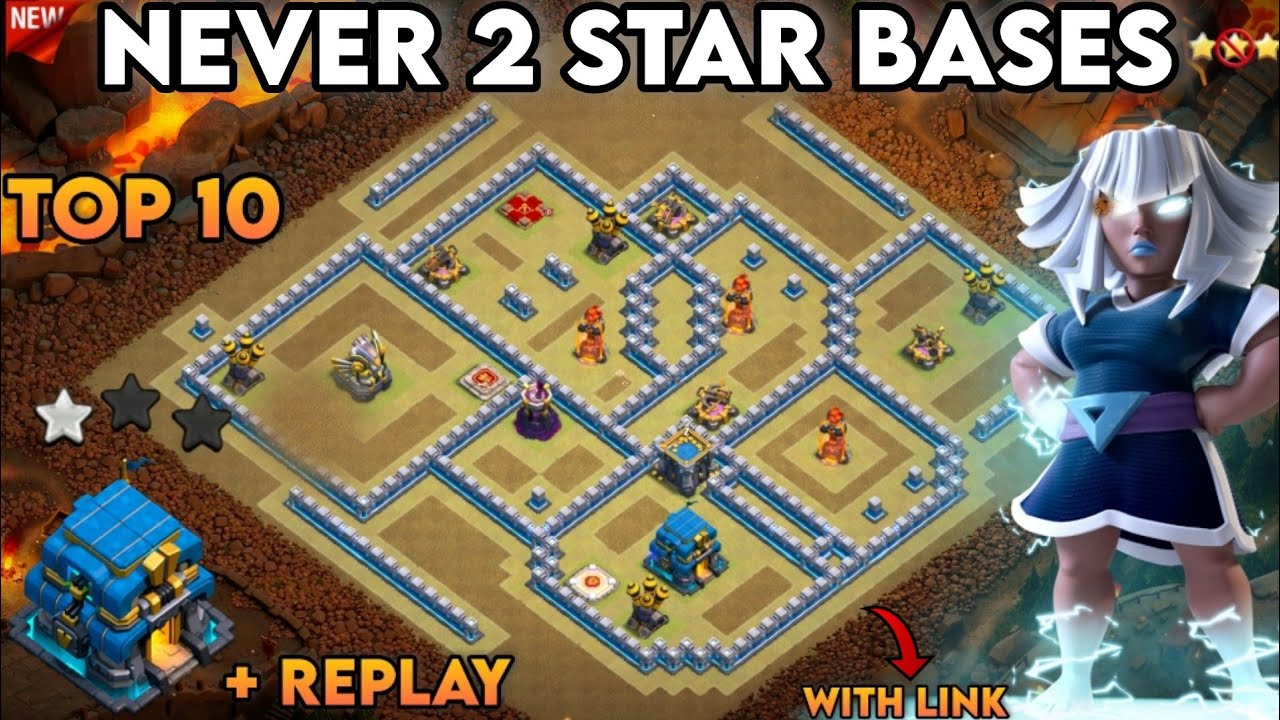 NEW NEVER 2 STAR BASES!! WITH LINK + REPLAY!! TH12 NEW TOP 10 BASE DESIGN! IN [CLASH OF CLANS]