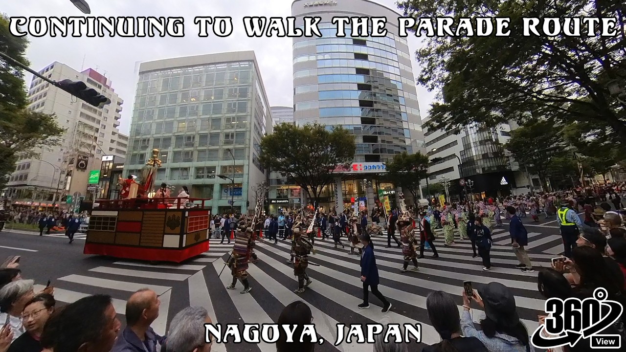 Continuing to Walk the Parade Route in Nagoya Japan | 360 Video