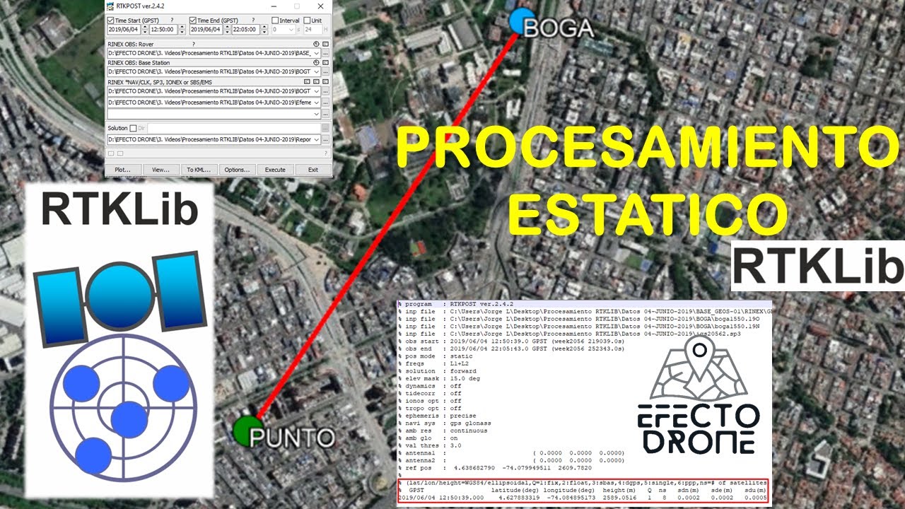 ¿Cómo postprocesar un punto #GNSS estático con software libre #rtklib?