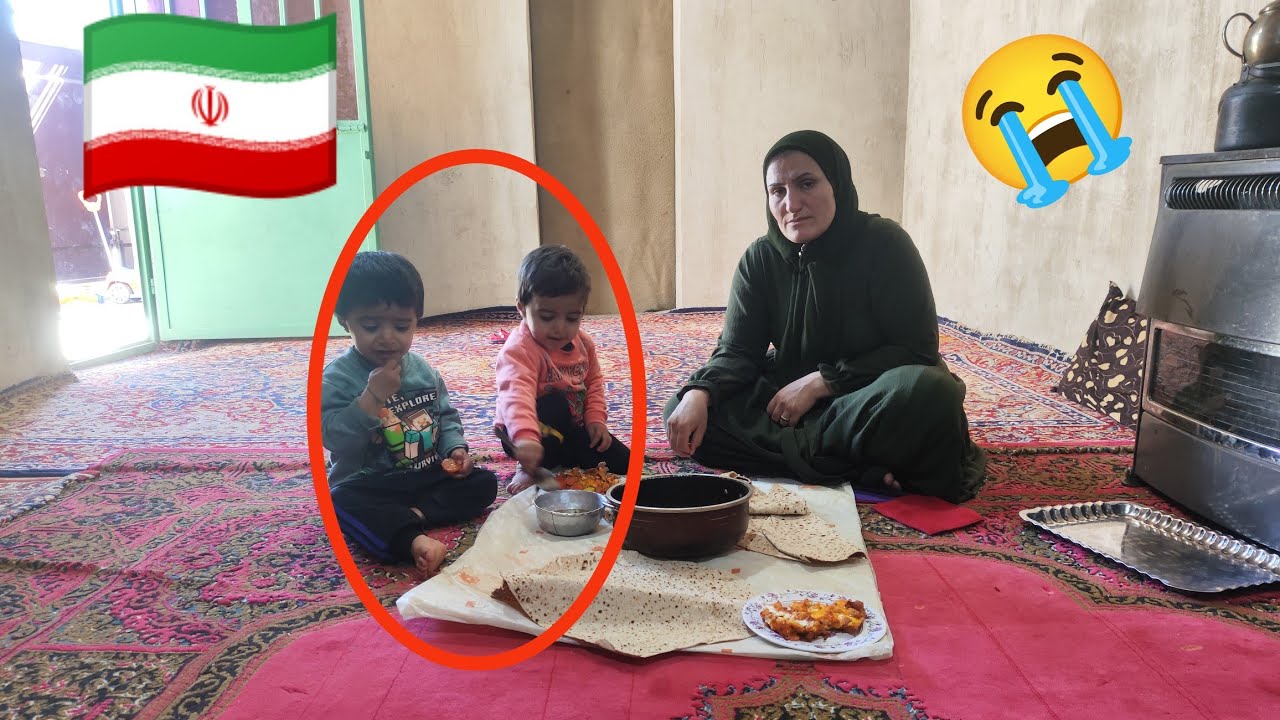 The tragic life of a woman... and two children. Azadi Iran😭