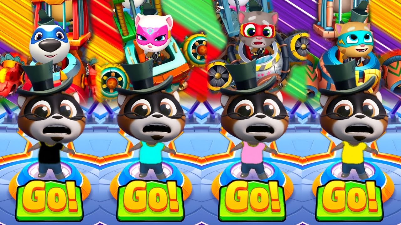 Talking Tom Hero Dash : Four City Bosses Cages Fights Vs Heroes New Colors Outfits Unlocked Friends