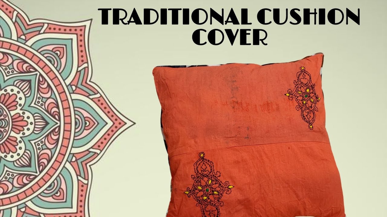 TRADITIONAL KATHA WORK | CUSHION COVER | Creative Home 🪡