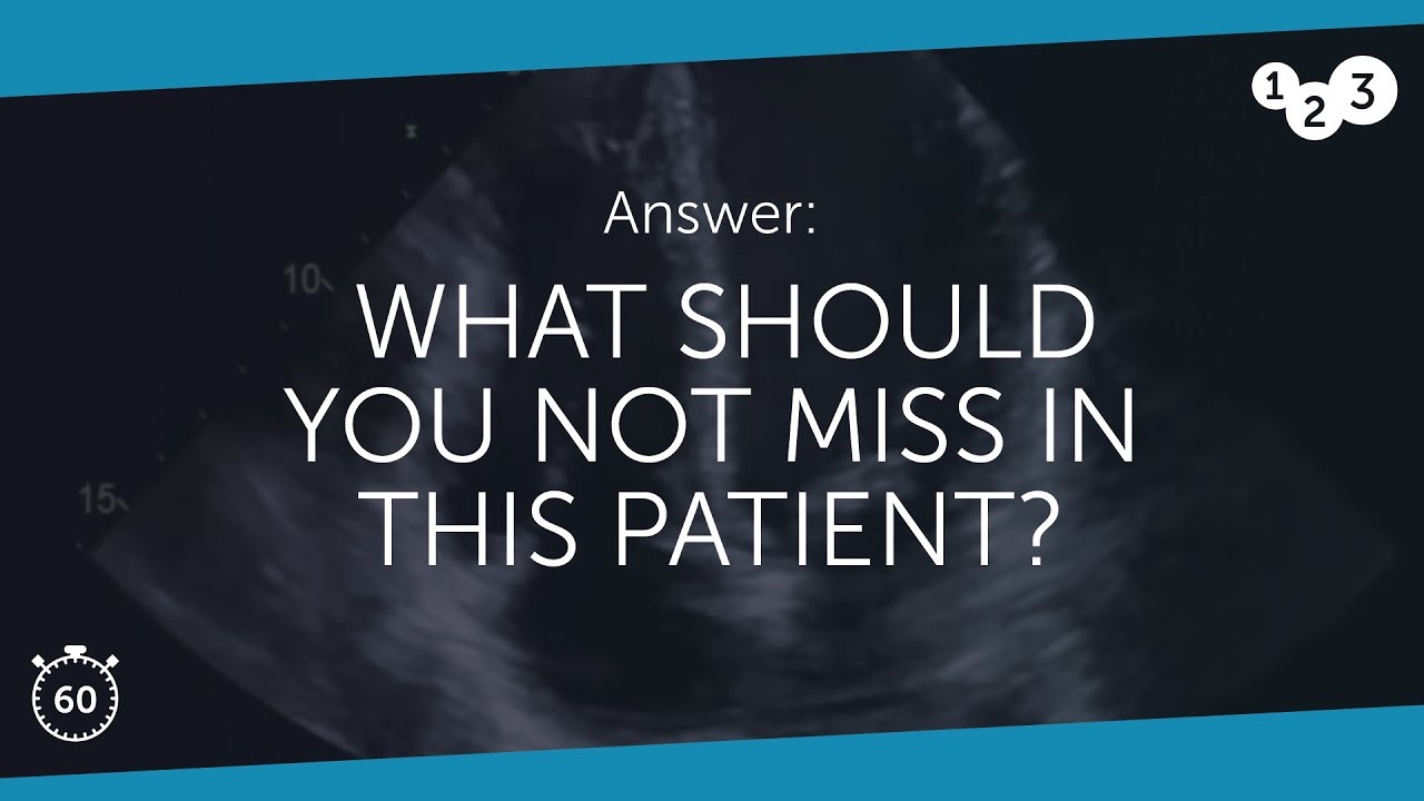 60 Seconds of Echo Teaching Answer: What should you NOT miss in this patient?