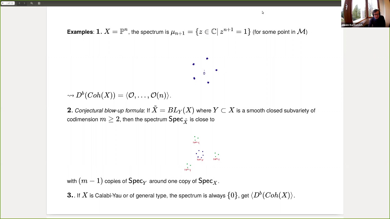 Maxim Kontsevich - 12/4/20 - Towards dimension theory for spectral semi-orthogonal decompositions