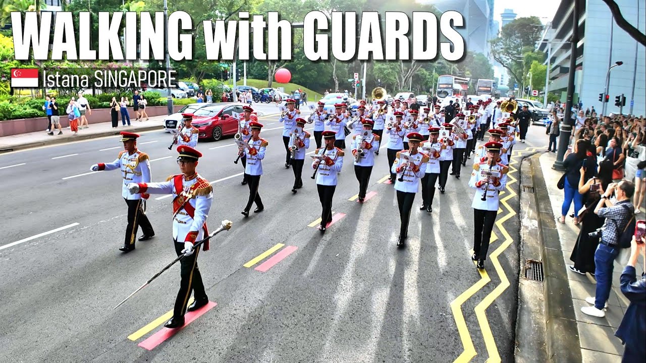 Walking with Guards - Sep 2025 - Eagle Squadron March - Istana, Singapore 🇸🇬 - Virtual Walk [4K]