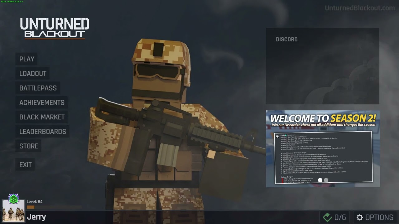 Unturned Blackout cosmetic show case & old mp5 build