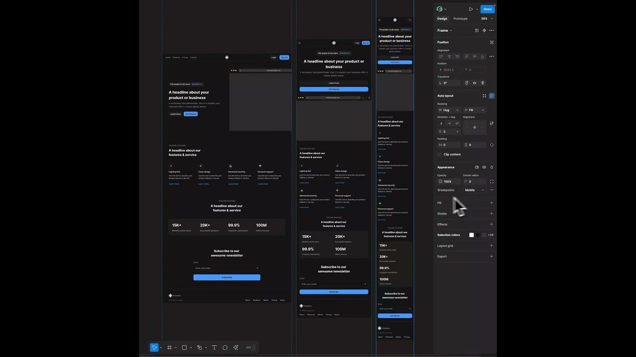 Responsive design ninja skill in Figma 🥷 #uidesign #designsystems