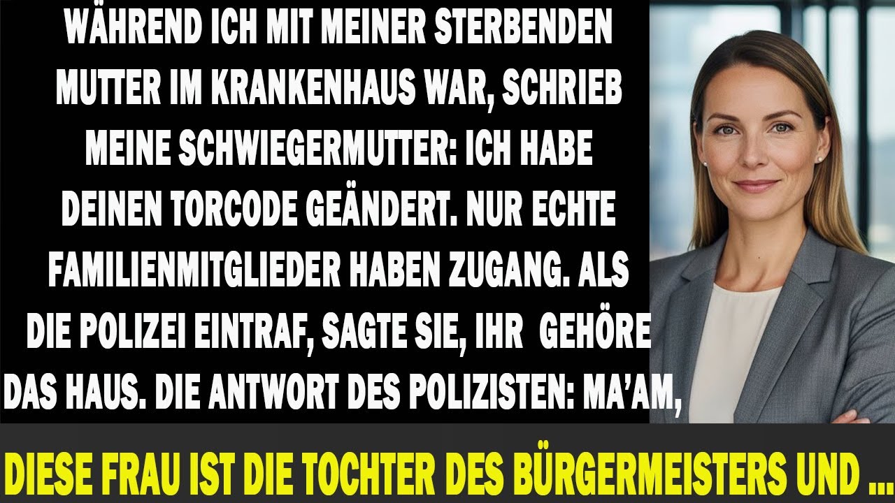 Schwiegermutter änderte den Torkode während Mamas OP – die Polizei lachte, bis…