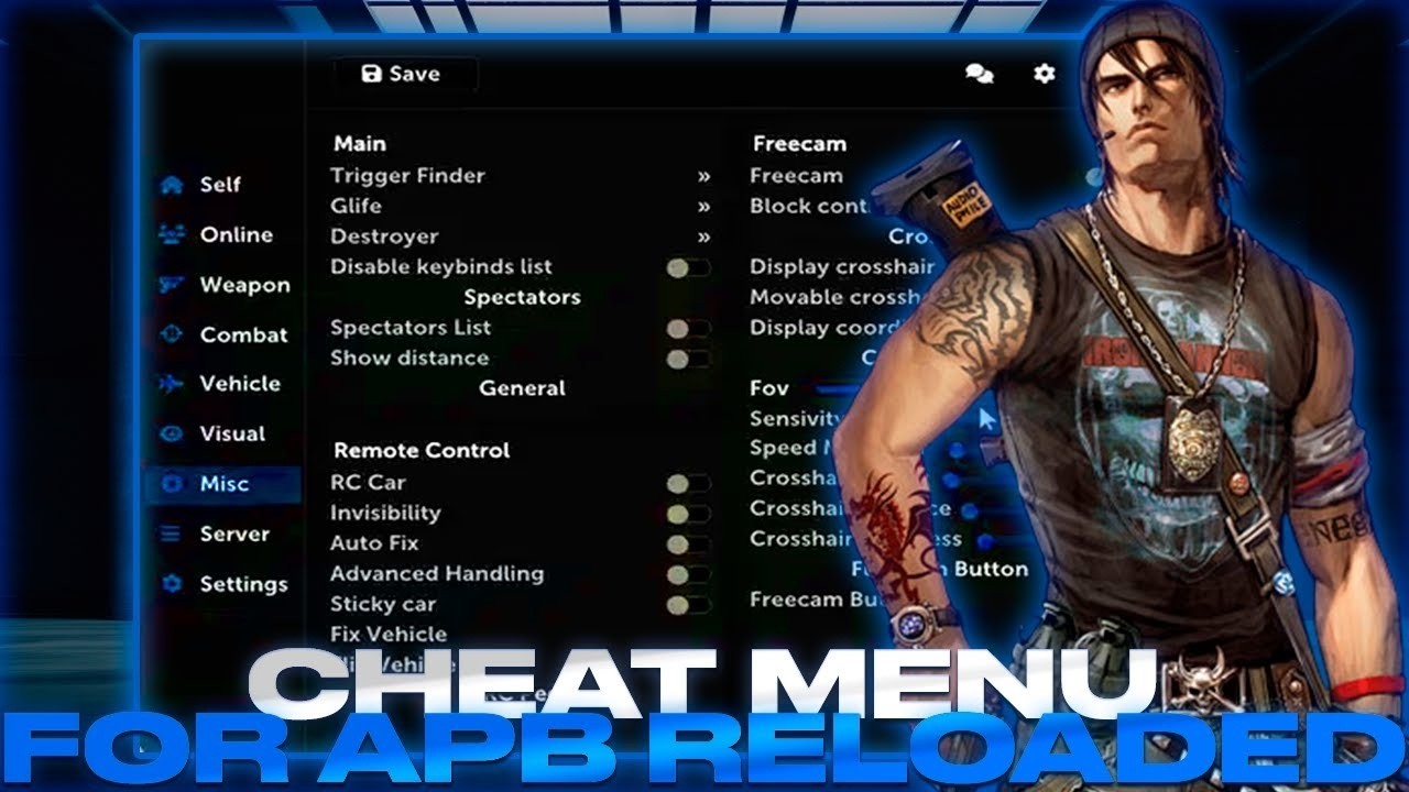 Cheat Mod Menu - For APB Reloaded | Hack For APB | Many Functions | FREE