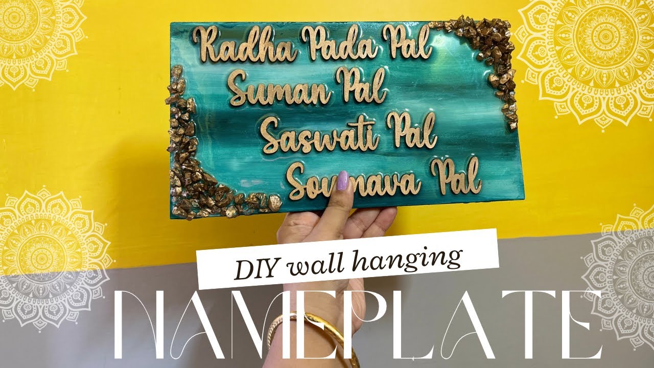 Easy resin nameplate #resinart #nameplatesforhome