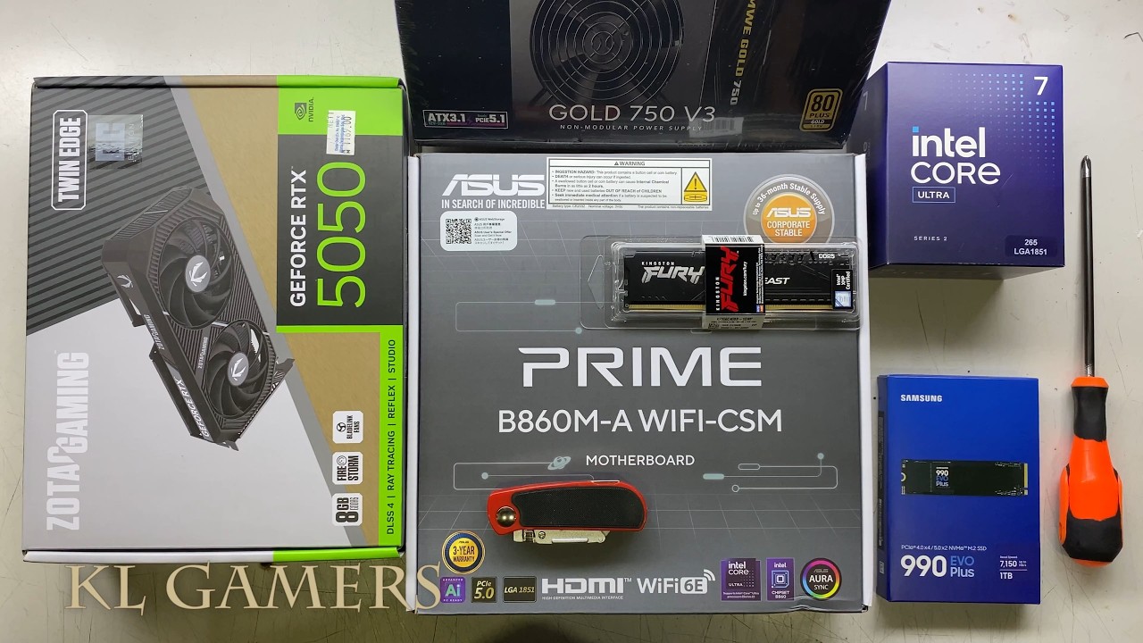 intel Core ULTRA 7 265 ASUS PRIME B860M-A WIFI CSM ZOTAC RTX5050 Cooler Master ELITE 502 Gaming PC