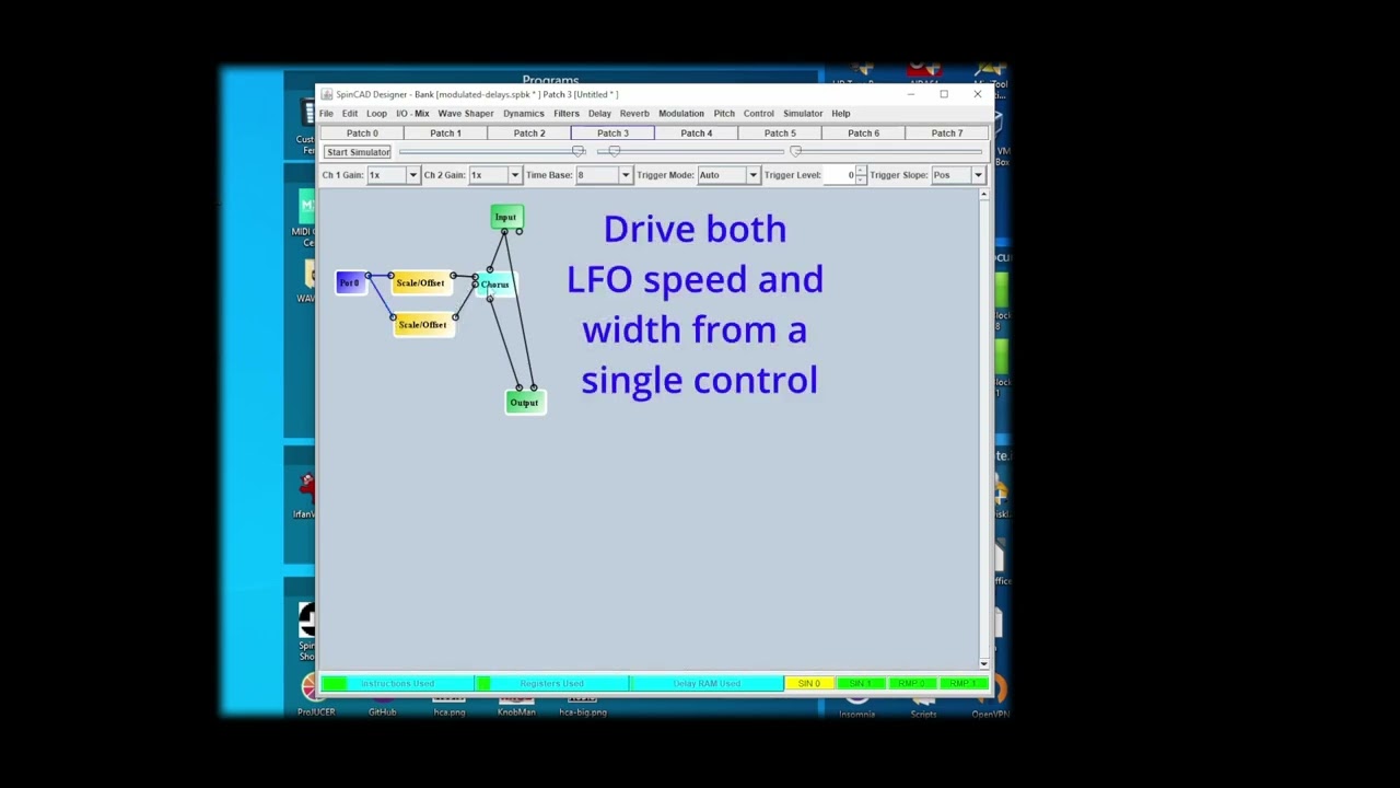 Making and fine tuning a chorus patch for the Spin FV-1 using SpinCAD Designer