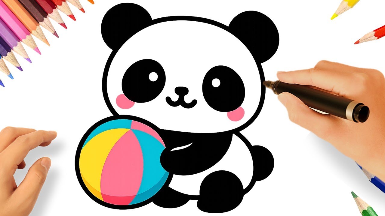 HOW TO DRAW A CUTE PANDA EASY 🐼
