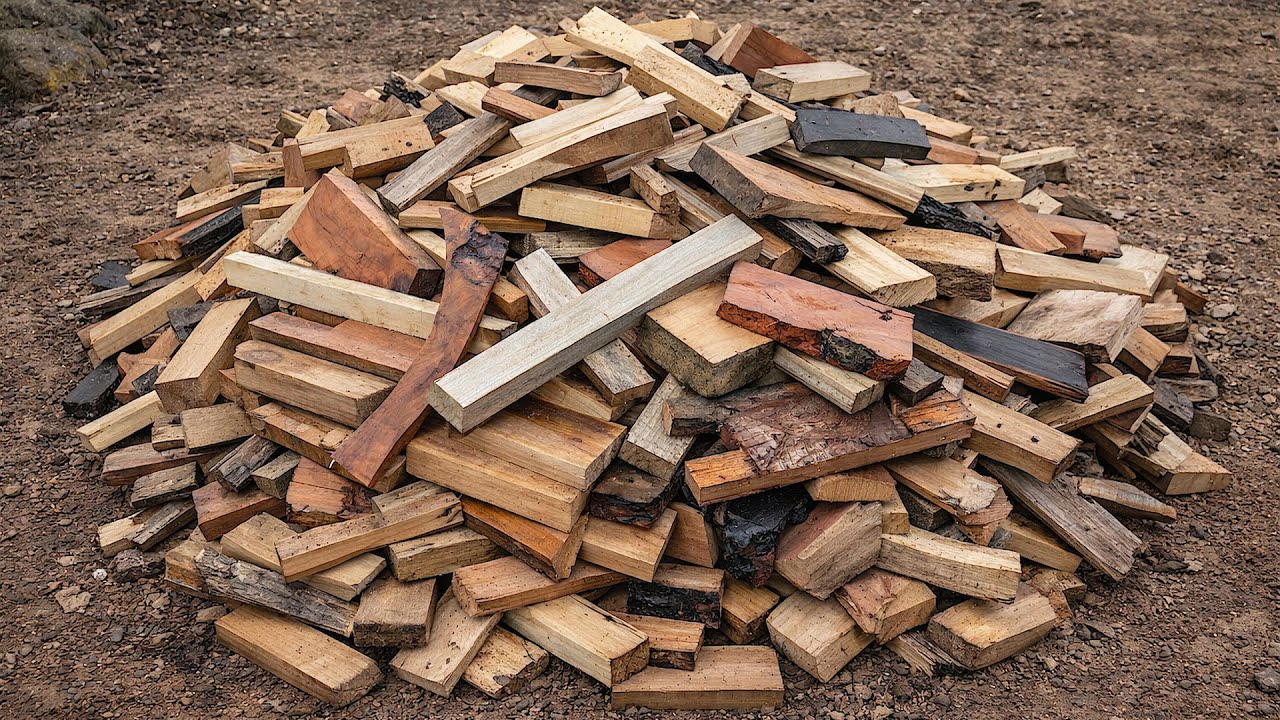 Waste Wood Recycling project | Genius Boy Transforms Scrap Wood Into A unique, Colorful 3D Table.