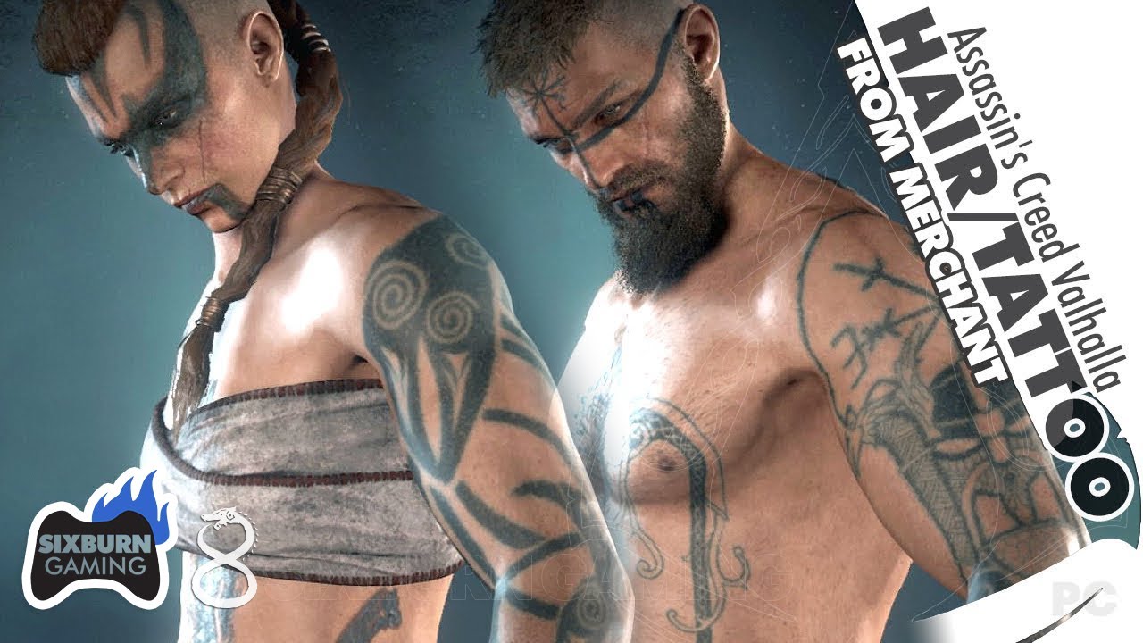 Assassin's Creed Valhalla Hair Styles & Tattoos from Merchants #2 Character Customization Cosmetics