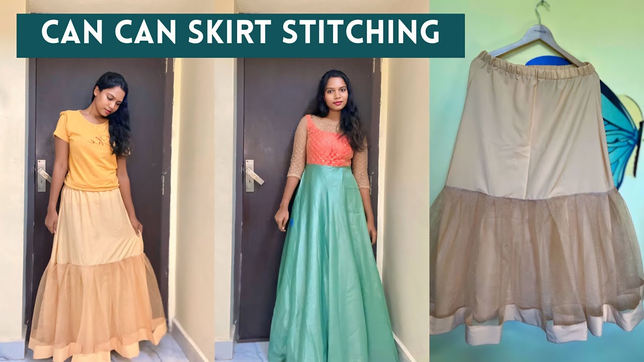 Can can skirt cutting and stitching in tamil | DIY Can Can Skirt