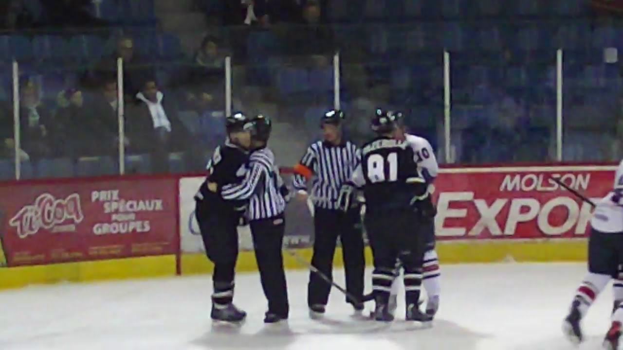 Jonquière Vs Trois-Rivières Mélé Générale fin 3e période 0.19 Seconde LNAH (10/02/2013)