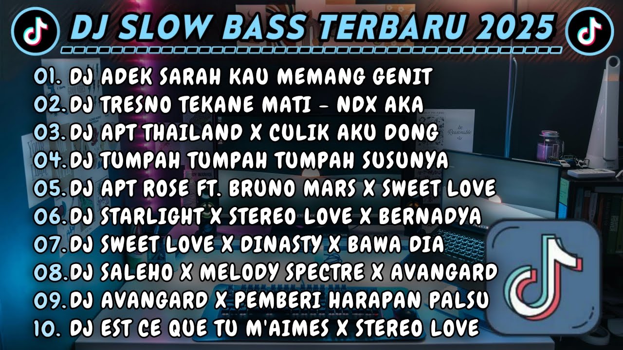 DJ SLOWBASS TERBARU 2025 || DJ ADEK SARAH KAU MEMANG GENIT || DJ TRESNO TEKANE MATI NDX VIRAL TIKTOK