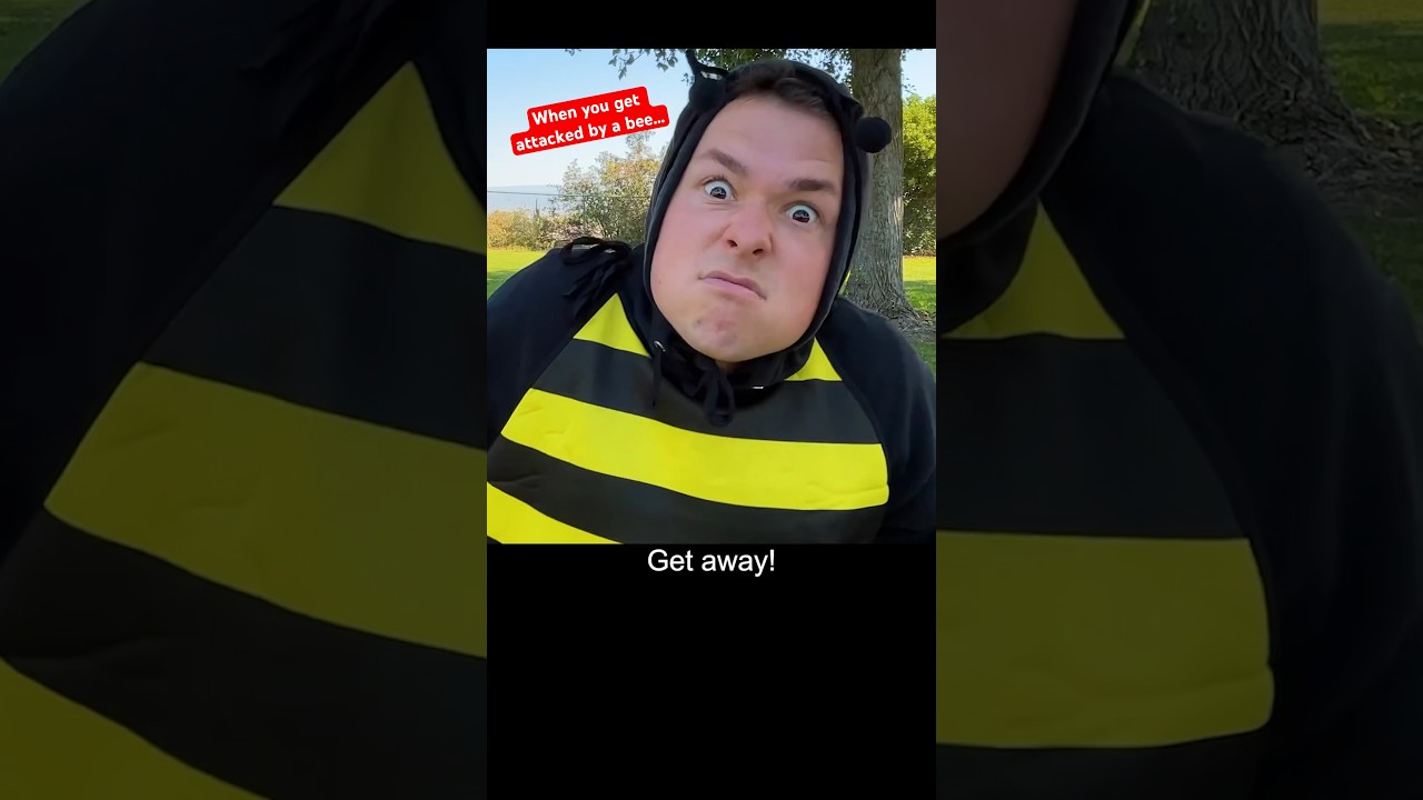 When you get attacked by a bee&hellip; 😳🐝😂 #shorts #youtubeshorts #funny #comedy #horrorstories #nature