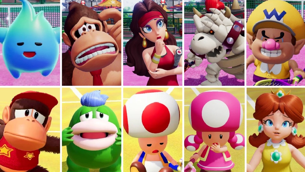 Mario Tennis Fever - All Character Losing Animations