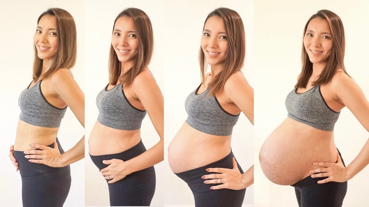 【Twins Pregnancy Transformation】双子妊娠から出産、産後のお腹の変化♡妊娠12週〜35週｜アメリカ生活｜双子出産｜国際結婚