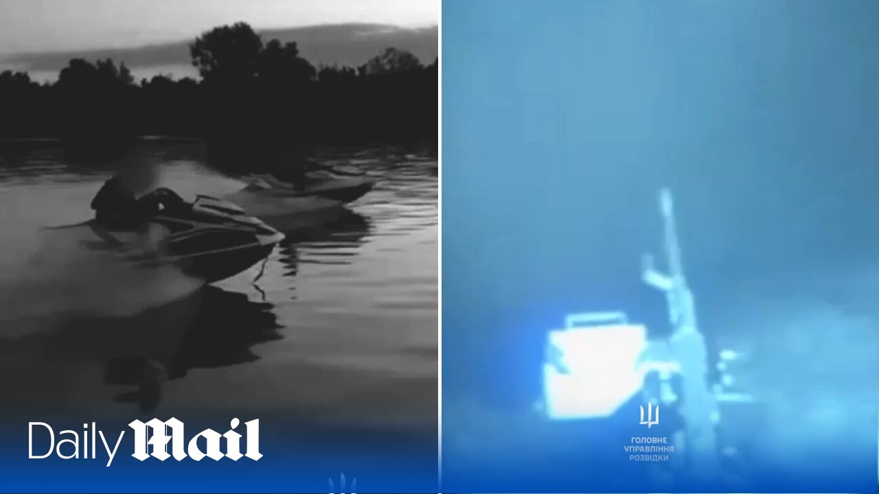 Ukraine jet ski commandos fire at Russian troops with heavy machine guns in Crimea