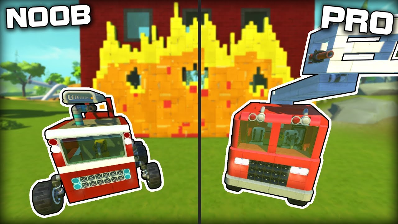 NOOB vs PRO Firefighting with a Spudgun... (Scrap Mechanic Gameplay)