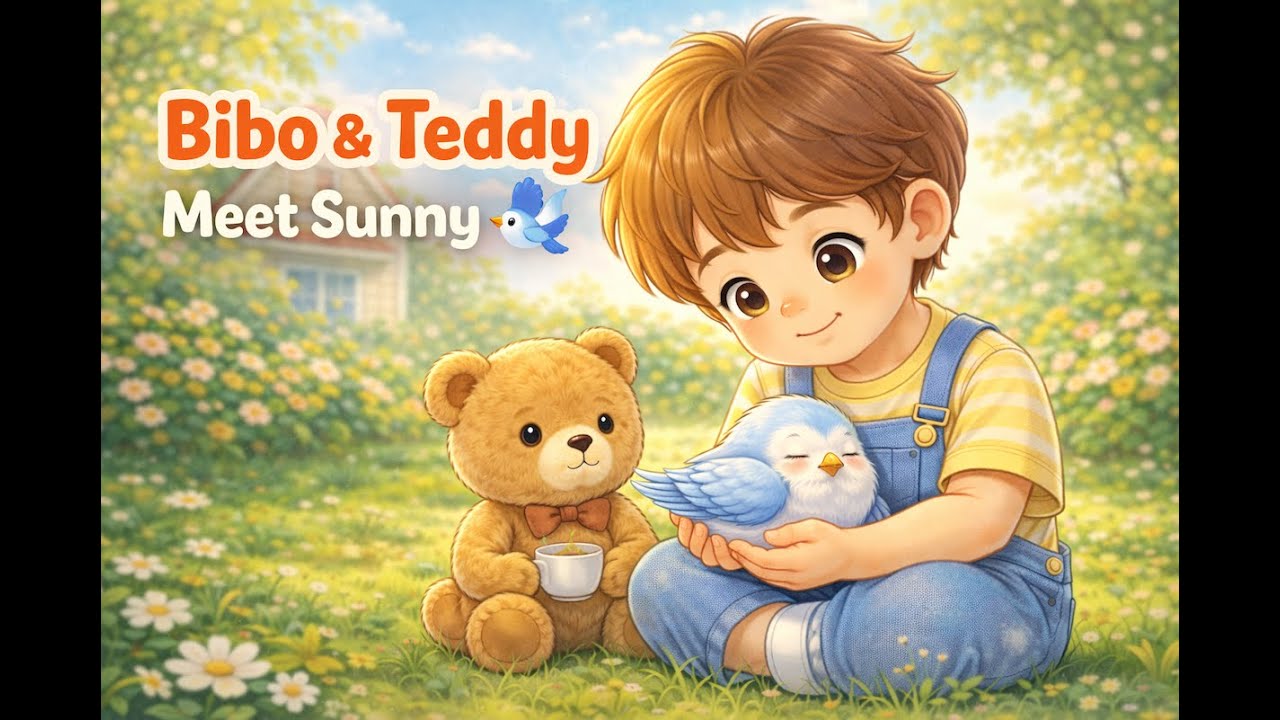 Bibo & Teddy Meet Sunny the Little Bird 🐦 | A Gentle Kids Short Film