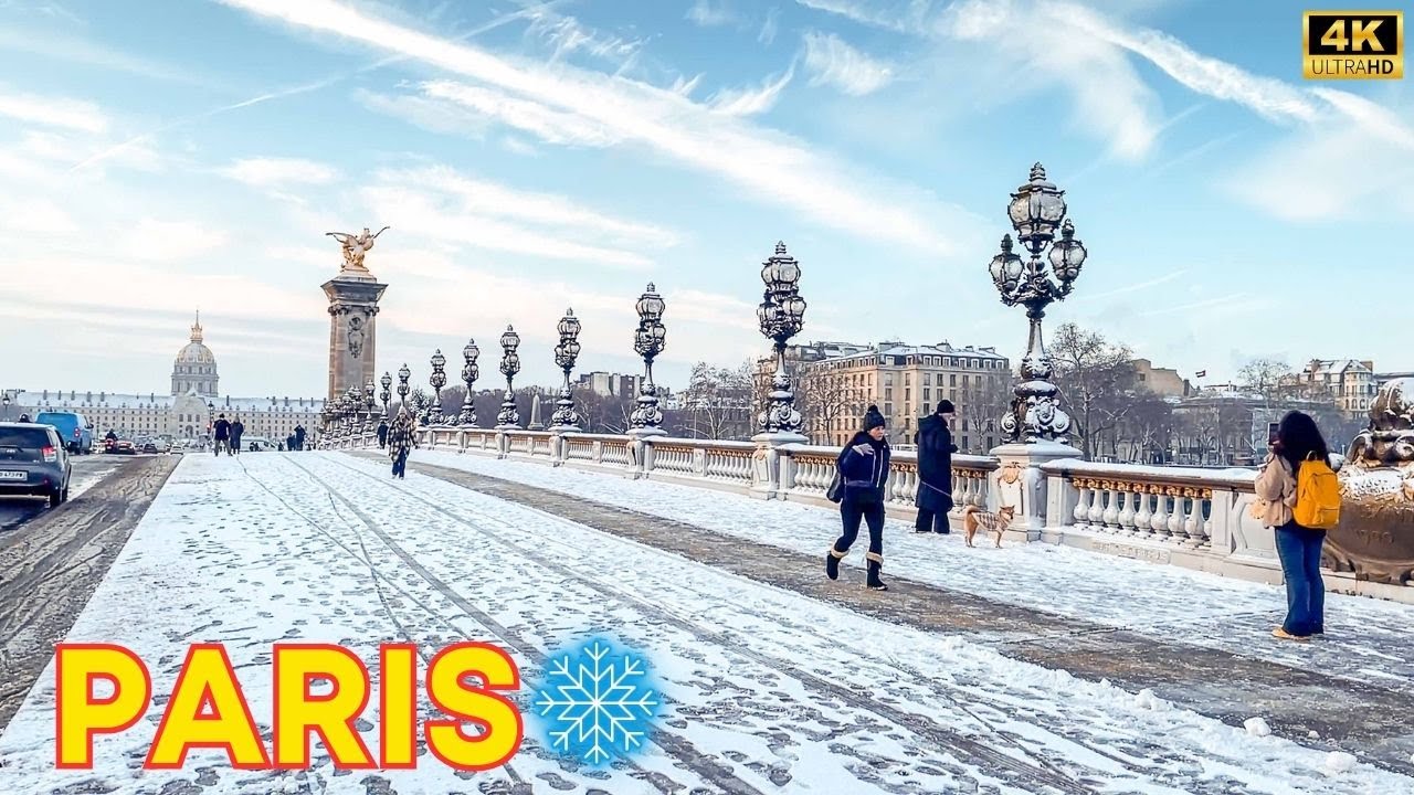 Paris, France 🇫🇷 - Paris 2024 | Paris Snow 4K | Full Version (▶1h21 min)