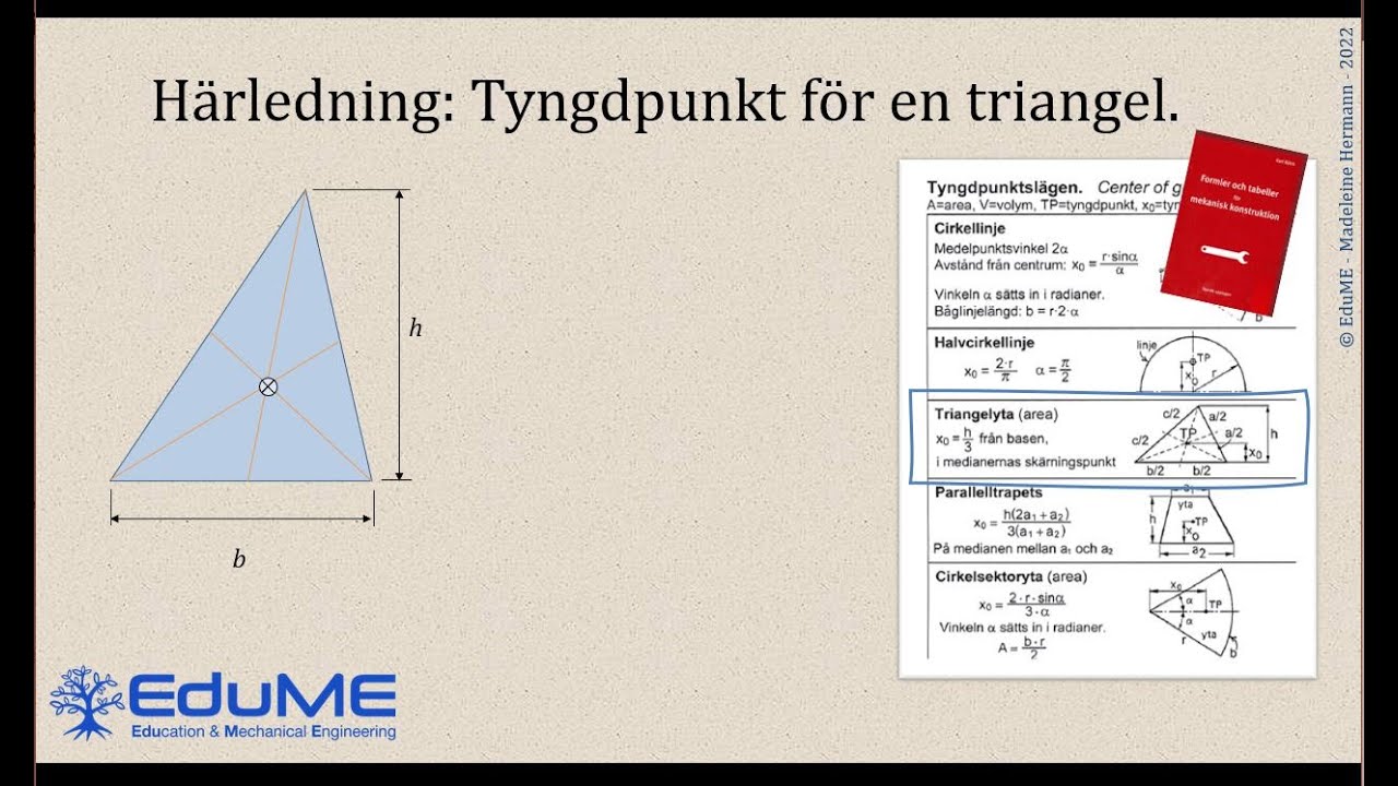 Tyngdpunkt för triangel - Härledning