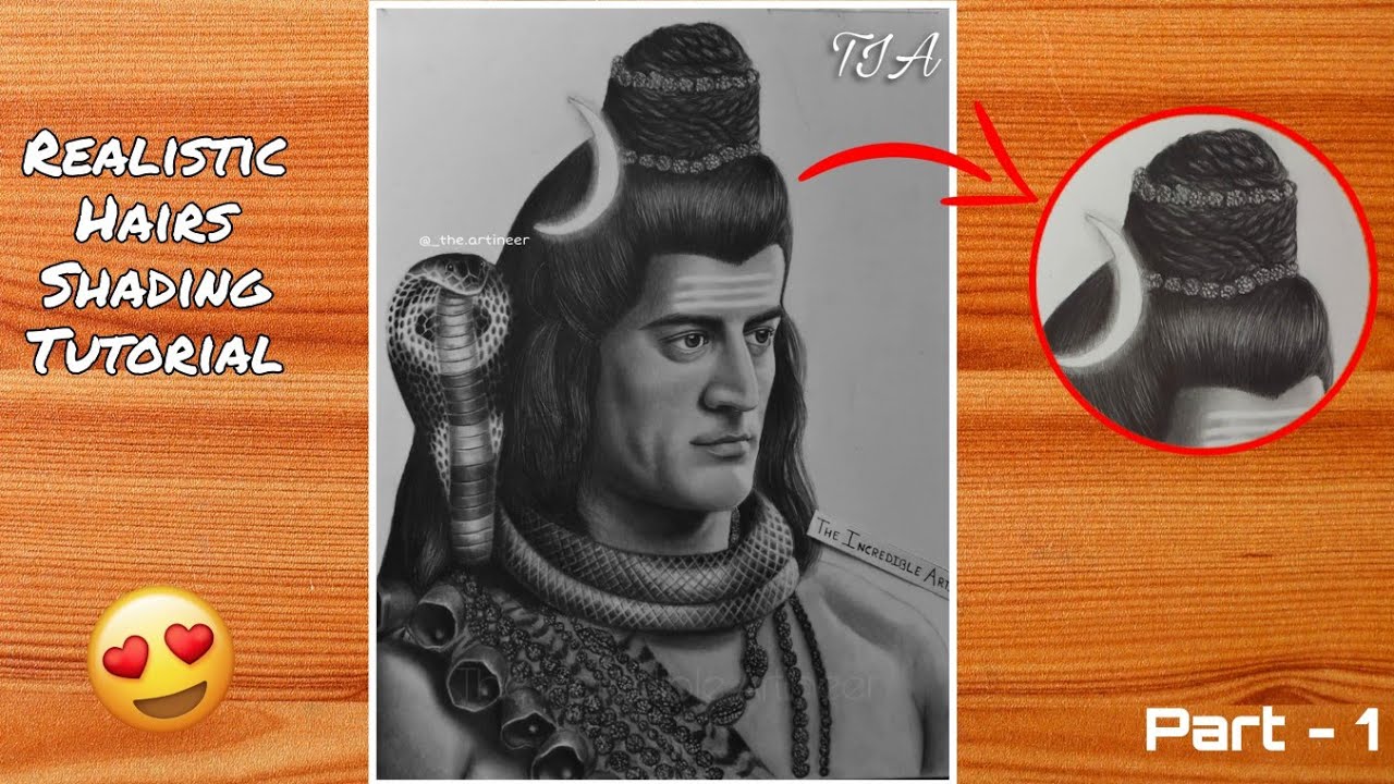 How to draw Realistic Hair | Mahadev | Part - 1 | T.I.A